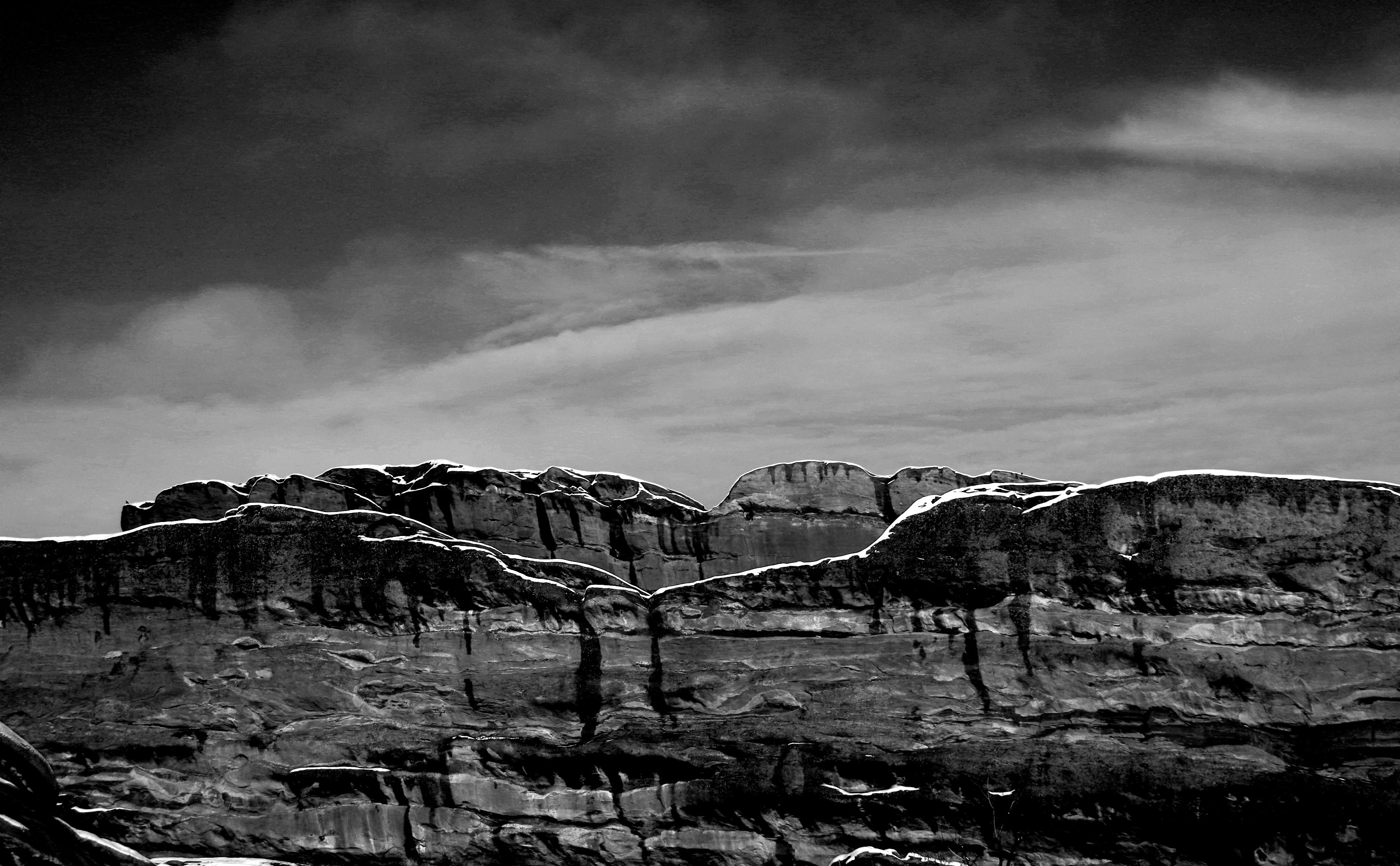 Snow Glazed Rock Ledges